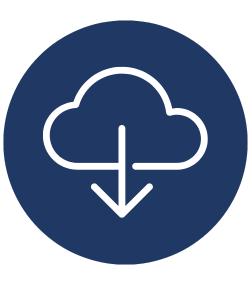 Decorative icon of a blue circle with a cloud download. Click to be taken to electronic document delivery